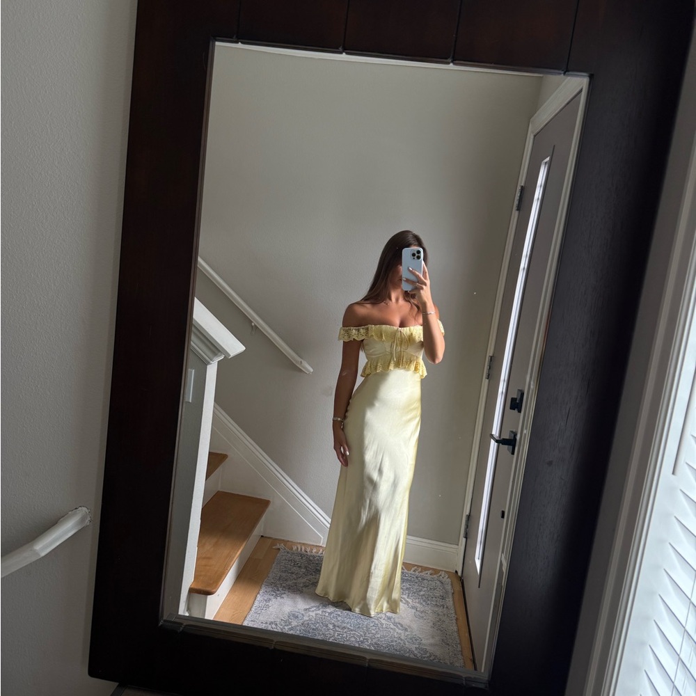Butter Yellow Off-Shoulder Dress